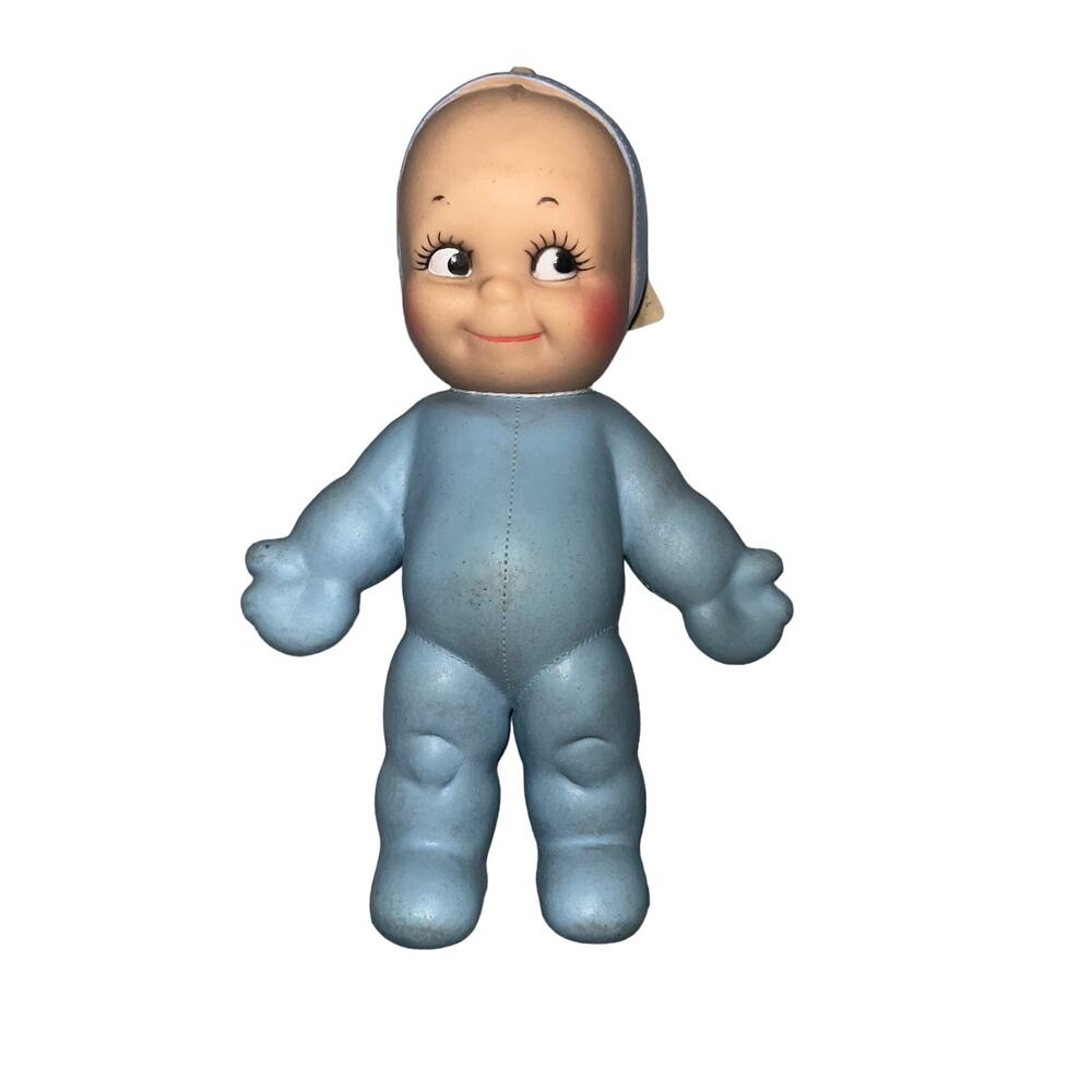Kewpie Rose O'Neill Cameo 7.75" Ragsy Blue 1963 Vintage Squeaker